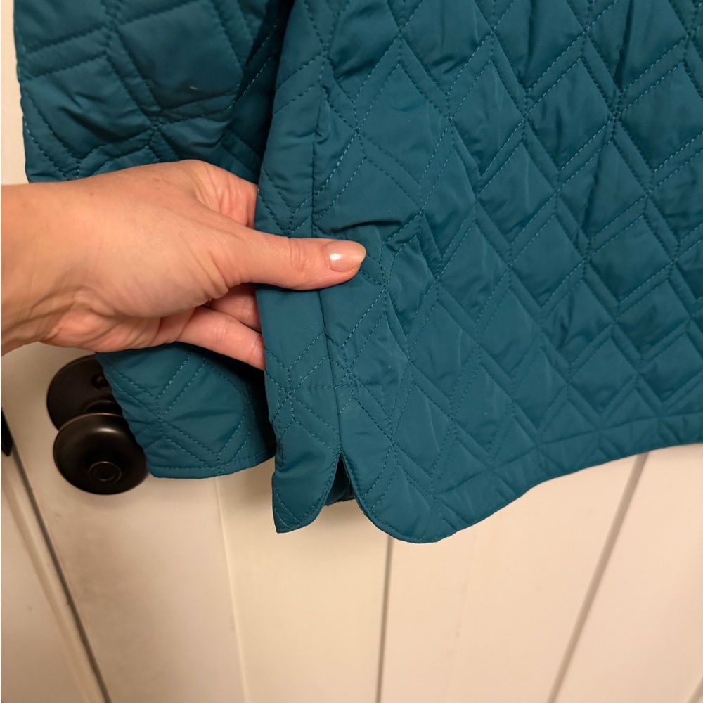Lands End Lightweight Quilted Jacket Size Small 4-6 Button Front Pockets - Picture 6 of 7